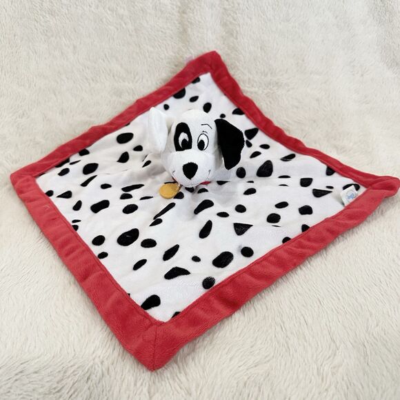 Disney Baby 101 Dalmatians Patch Puppy Dog Red Trim Security Blanket Lovey - Picture 1 of 6
